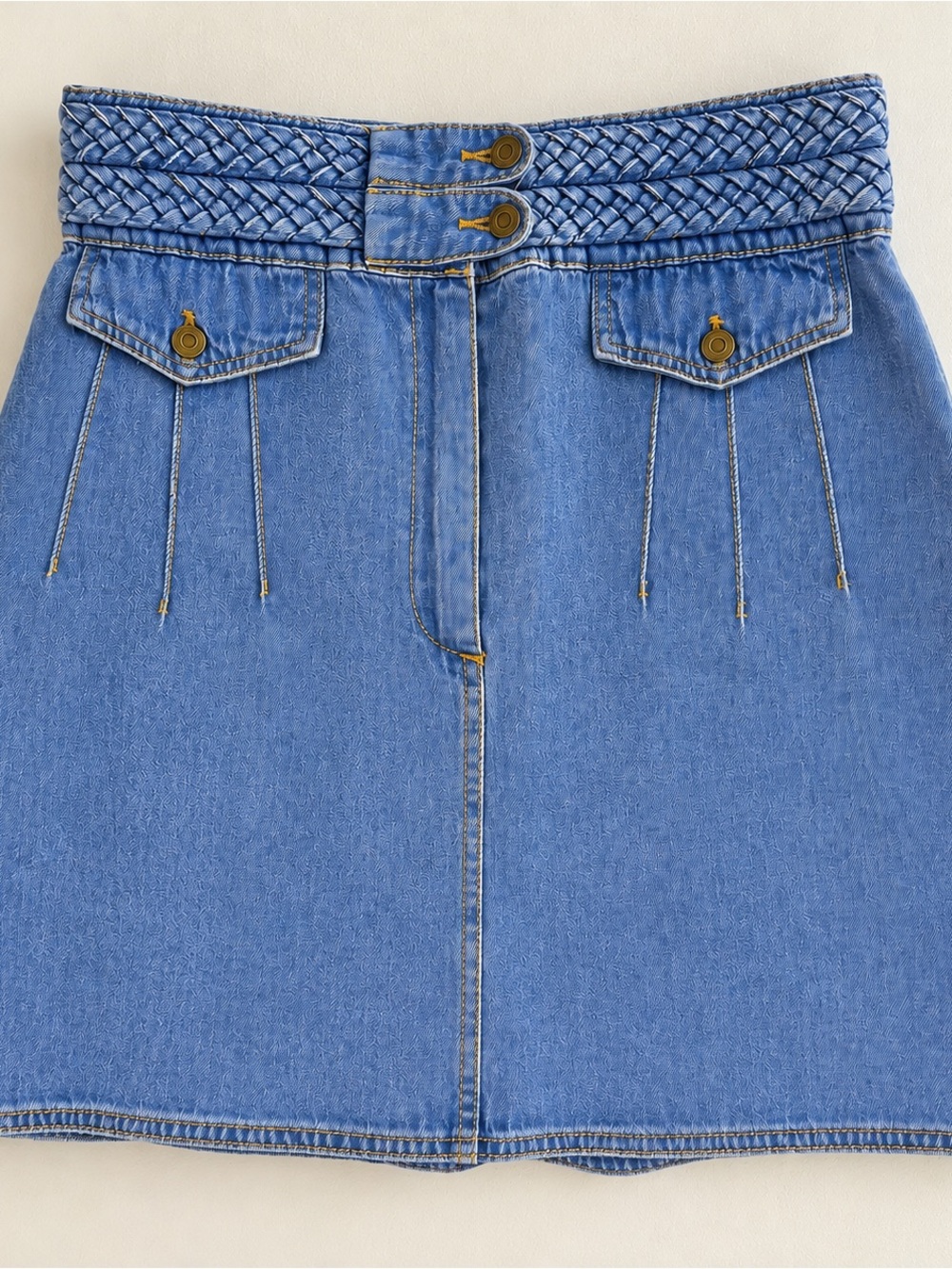 Free People Denim Mini Skirt Size 10 Blue